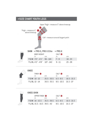 G Form Shin Guards Size Chart